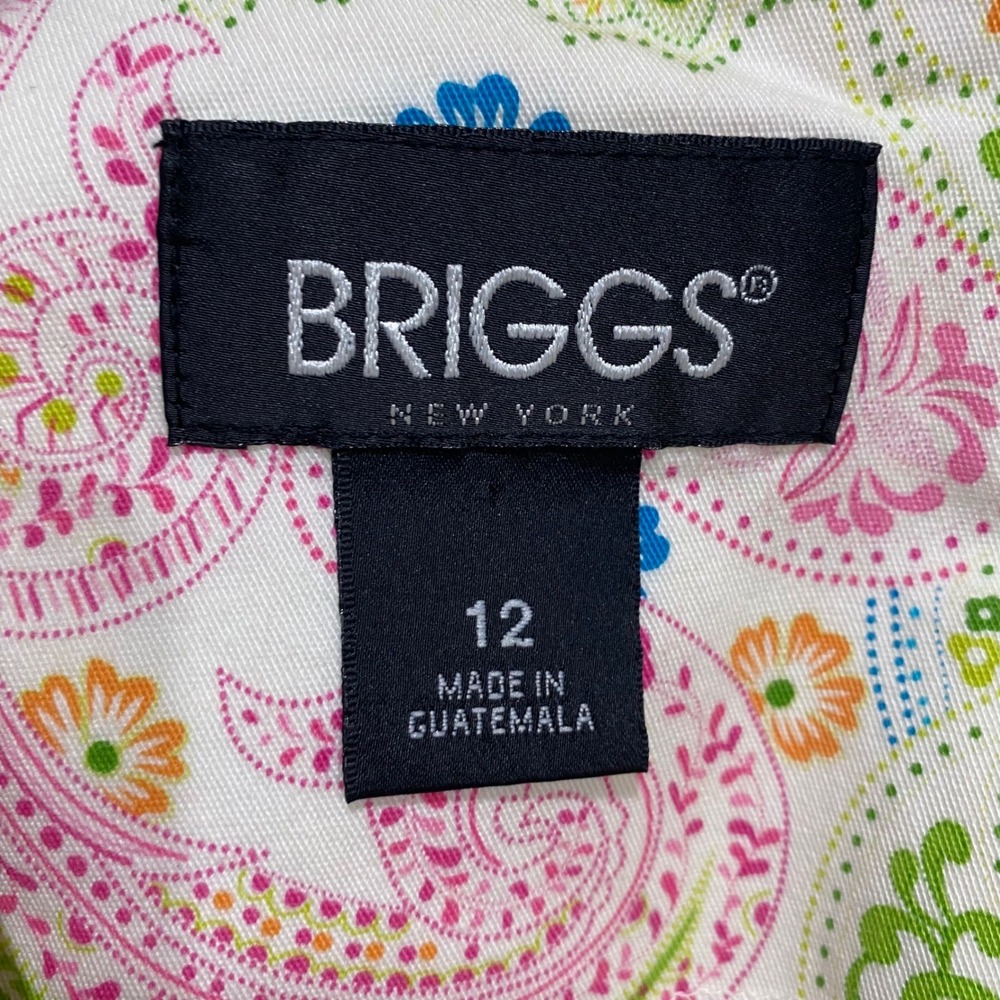 Briggs New York Paisley Sleeveless Dress Size 12 Colorful Summer Cottage Beach - Picture 6 of 7
